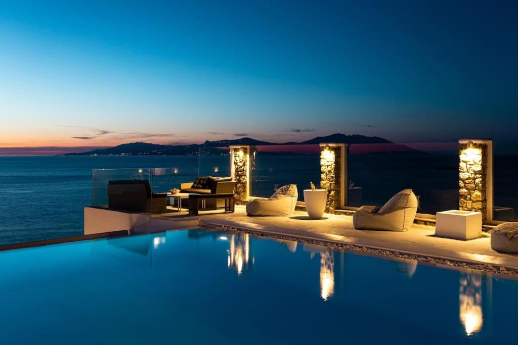 Mykonos Sea View Luxury Villa By Calypso Sunset Villas Mykonos Town المظهر الخارجي الصورة