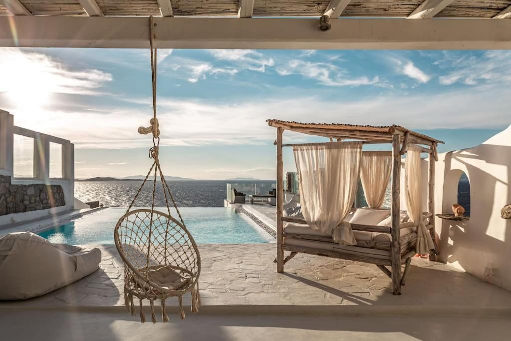 Mykonos Sea View Luxury Villa By Calypso Sunset Villas Mykonos Town المظهر الخارجي الصورة
