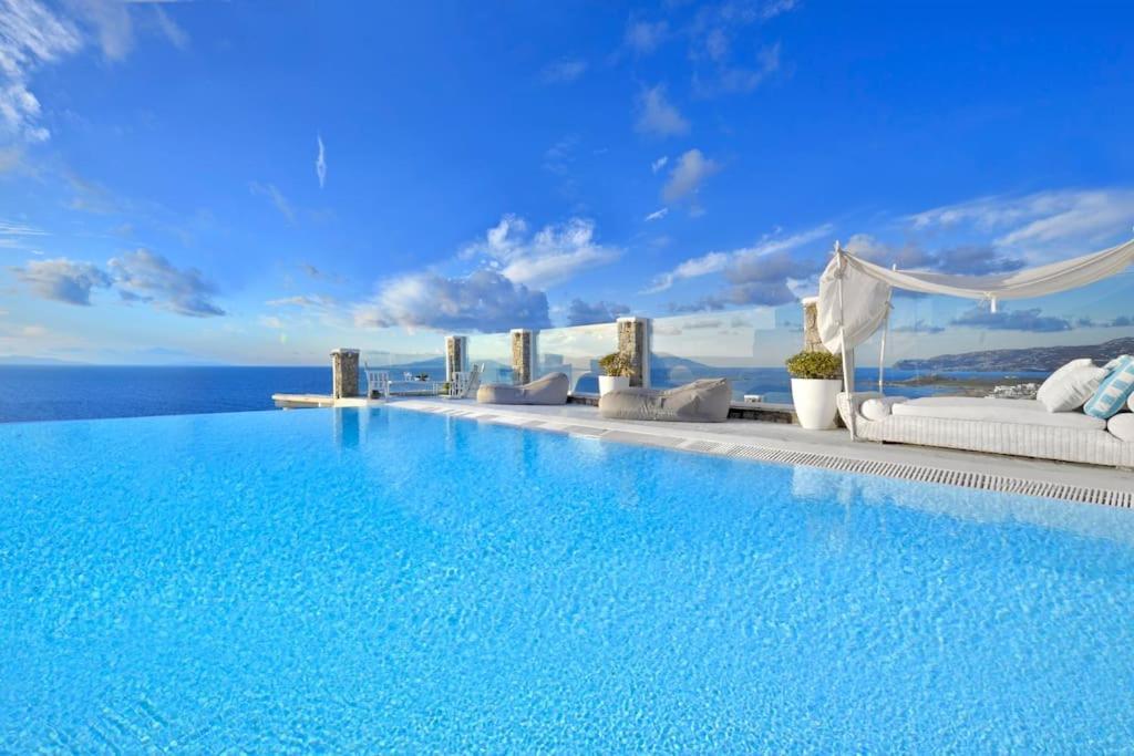 Mykonos Sea View Luxury Villa By Calypso Sunset Villas Mykonos Town المظهر الخارجي الصورة