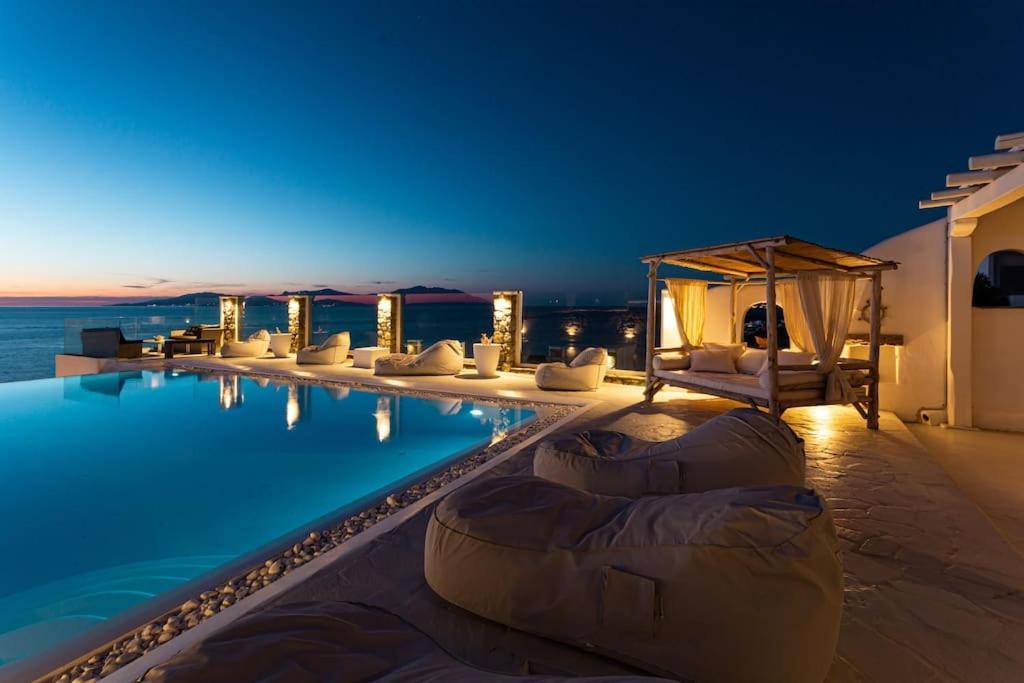 Mykonos Sea View Luxury Villa By Calypso Sunset Villas Mykonos Town المظهر الخارجي الصورة