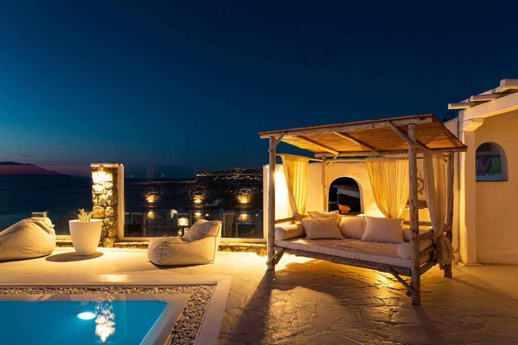 Mykonos Sea View Luxury Villa By Calypso Sunset Villas Mykonos Town المظهر الخارجي الصورة