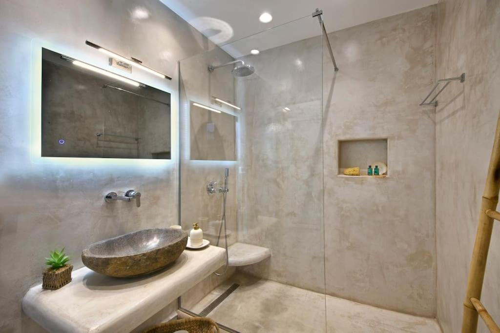 Mykonos Sea View Luxury Villa By Calypso Sunset Villas Mykonos Town المظهر الخارجي الصورة