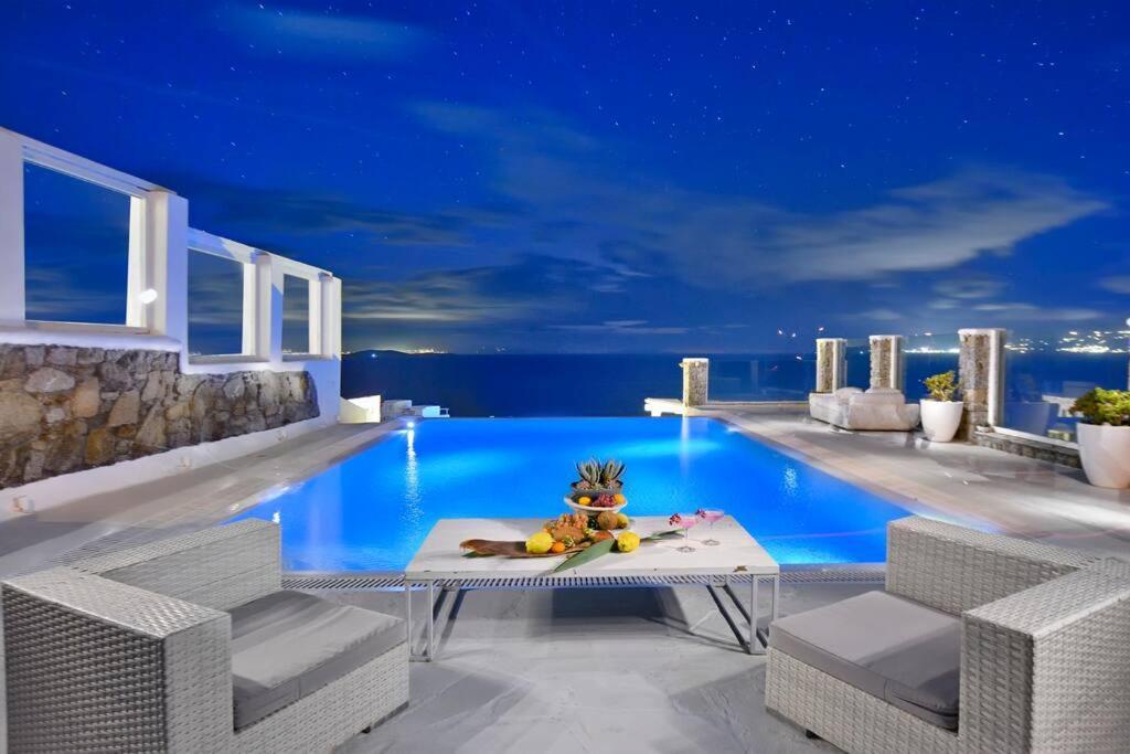 Mykonos Sea View Luxury Villa By Calypso Sunset Villas Mykonos Town المظهر الخارجي الصورة
