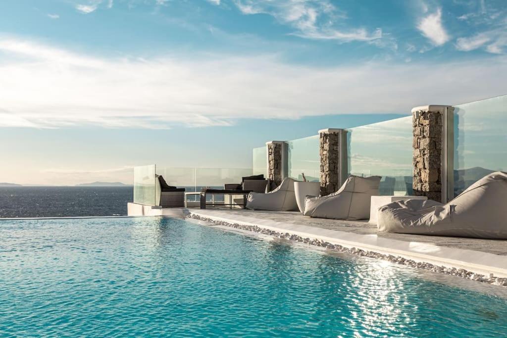 Mykonos Sea View Luxury Villa By Calypso Sunset Villas Mykonos Town المظهر الخارجي الصورة
